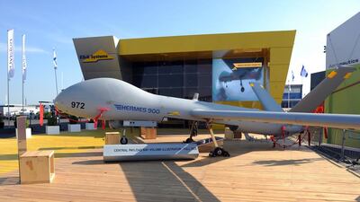 An Elbit Systems' multi-role long range Male UAV Hermes 900. Eric Piermont / AFP
