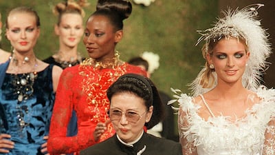 Mori on the haute couture runway in 1997. AFP