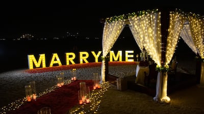 A beach set-up put together by The Big Proposal