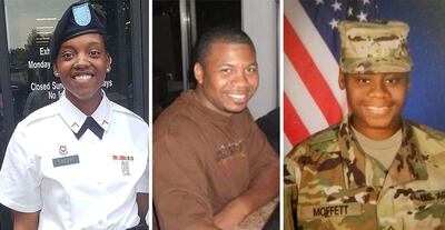 US Army reservists Kennedy Sanders, Sgt William Jerome Rivers and Breonna Alexsondria Moffett, who were killed in the strike in Jordan. Army via AP