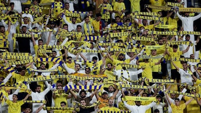 Al Nassr fans before the match against Damac. Reuters
