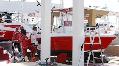 The 23rd Dubai International Boat Show will feature 430 boats – from sailing boats, kayaks to luxury yachts – worth Dh1 billion. Pawan Singh / The National