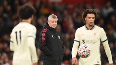 Manchester United manager Ole Gunnar Solskjaer looks on. AFP