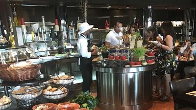 The Friday Marina Brunch at the Intercontinental Abu Dhabi offers the choice of food from three venues — Chamas, Circo and the Belgian Cafe. Courtesy Melinda Healy