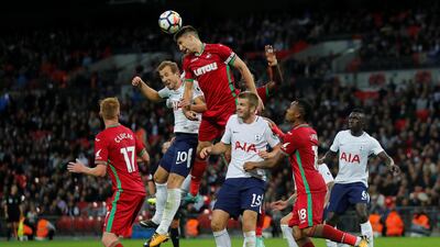Centre-back: Federico Fernandez (Swansea) – Another game when Tottenham failed to win at Wembley, but it may have owed less to a jinx than a defiant display from Fernandez for Swansea. Eddie Keogh / Reuters