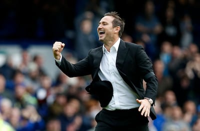 Everton manager Frank Lampard celebrates after beating West Ham. Reuters