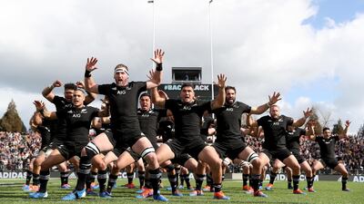 All Blacks doing the haka. Getty