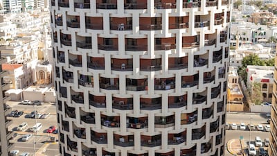 The Al Ibrahimi Building (Saeed Al Kalili) was built in the metabolist style, a fusion of nature and technology found in many Japanese cities. Photo: Department of Culture and Tourism - Abu Dhabi