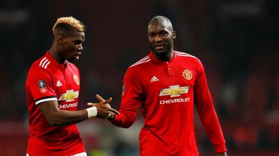 Romelu Lukaku and Paul Pogba are with the rest of the Manchester United squad in Dubai. They are pictured during the FA Cup victory over Derby County. Action Images via Reuters / Jason Cairnduff