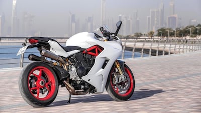 The SuperSport S is powered by a 937cc engine. Antonie Robertson / The National