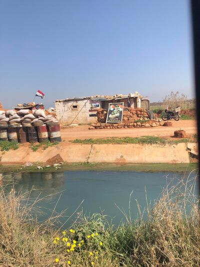 A Syrian border post seen from the Lebanon side. Aya Iskandarani / The National