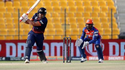 Hazratullah Zazai of Maratha Arabians during the Abu Dhabi T10 match against Delhi Bulls. Pawan Singh / The National
