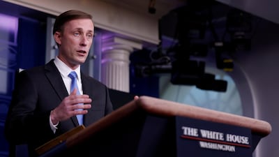 US National Security Adviser Jake Sullivan speaks during a press briefing at the White House. Reuters