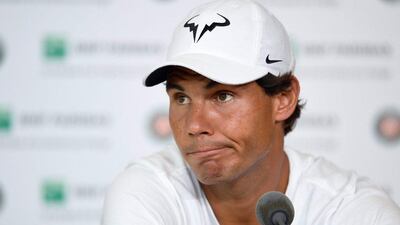 Rafael Nadal gives a press conference to annonce his withdrawal from the French Open. Miguel Medina / AFP
