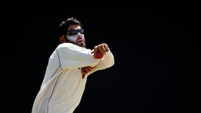 Ahmed Raza took eight wickets to help the UAE to victory over Namibia in the Intercontinental Cup. Christopher Pike / The National