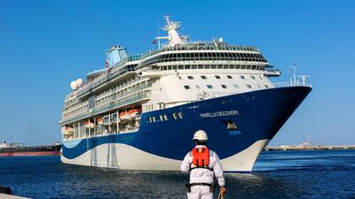 Tui's Marella Discovery arrives in Fujairah. All photos courtesy of Abu Dhabi Ports
