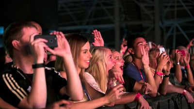 Thousands turned out for the Calvin Harris concert at the du Arena. Reem Mohammed / The National