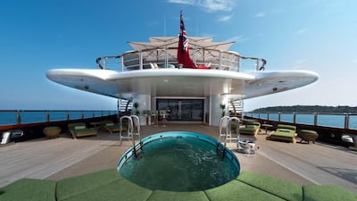 The superyacht’s whirlpool on the bottom of the vessel’s six decks.