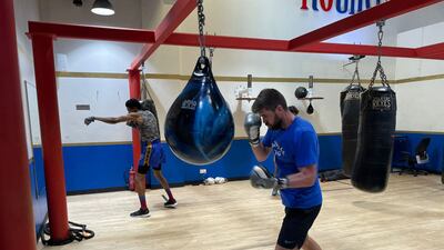 Rocky Fielding trains for his comeback in Dubai on November 26.