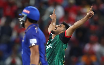 Khuzaima Tanveer celebrates a wicket during the ILT20 qualifier last year. Photo: ILT20