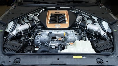 An upgraded version of the 3.8-litre V6 engine means that the new model is more than 100bhp up on the existing GT-R. Nissan