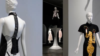 Designs by Lagerfeld on display at the exhibition