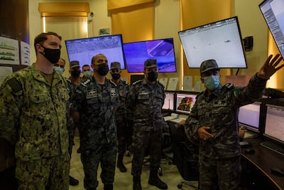 A brief in the Royal Jordanian Naval Operations Centre during a 60-nation maritime exercise in Aqaba, Jordan, in February. Reuters