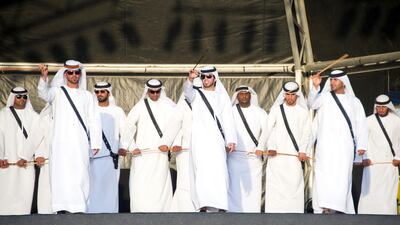 Traditional Emirati dance welcomed visitors to the Volvo Ocean Race.