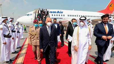 Afghan President Ashraf Ghani arrived in Doha on Monday, three weeks after the start of peace talks with the Taliban. AFP