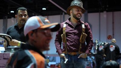 Omar Al Tamimi from Lycan Customs at the International Motor Show Abu Dhabi and Custom Show Emirates at Abu Dhabi National Exhibition Centre. Delores Johnson / The National