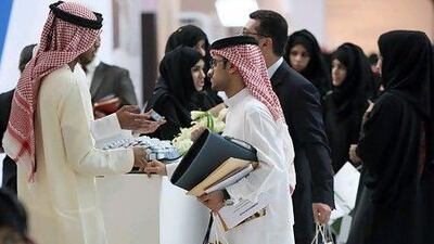 Abu Dhabi, United Arab Emirates- January 25, 2011 ; Visitors at the Tawdheef Recruitment Show in Abu Dhabi . ( Satish Kumar / The National )