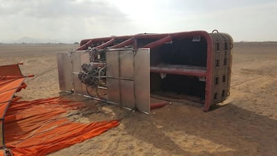 Dutch pilot Jelke Haven and five tourists were injured after their hot-air balloon crashed just over a week ago. Courtesy Sharjah Police