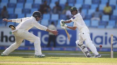 Younis Khan of Pakistan bats during Day 1 of the first Test between Pakistan and Australia in Dubai. Ryan Pierse / Getty Images