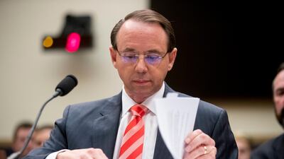 House Republicans have introduced articles of impeachment against Rod Rosenstein, who oversees special counsel Robert Mueller’s investigation. AP
