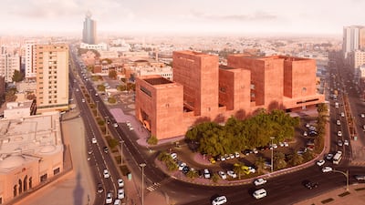 David Adjaye's rendering of the Africa Institute in Sharjah. © Adjaye Associates
