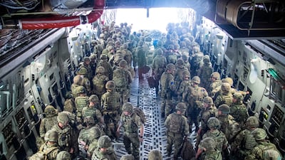 UK forces arrive in Kabul, Afghanistan, to provide support to British citizens leaving the country. UK Ministry of Defence