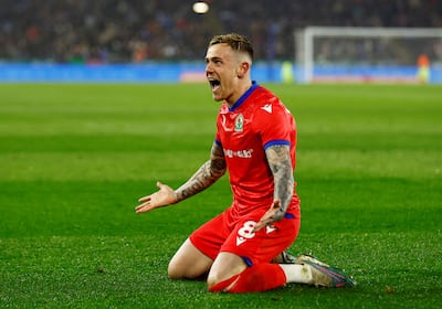 Blackburn Rovers' Sammie Szmodics celebrates scoring against Leicester City. Reuters