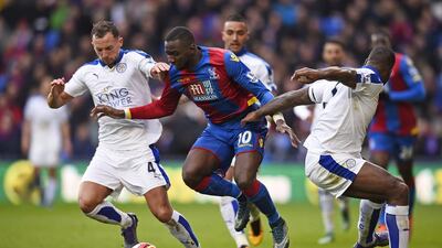 Danny Drinkwater, left, drove Leicester City to 1-0 Premier League victory over Crystal Palace on Saturday. Dylan Martinez / Reuters