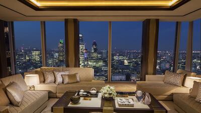 A suite with a view at Shangri-La Hotel, At The Shard, London. Courtesy Shangri-La Hotel, At The Shard, London