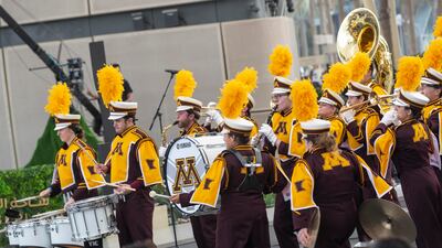 A performance by the University of Minnesota marching band was the highlight of the US 'national day' celebrations at Expo 2020 Dubai on Sunday. All photos: Antonie Robertson / The National