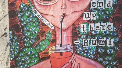 A Rumi-inspired piece of street art. Photo by Rosemary Behan