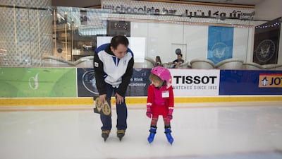 Dubai Ice Rink Summer Skate School begins on July 10 and runs Sundays to Thursdays weekly until August 31. Courtesy Dubai Ice Rink