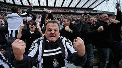 Newcastle fans celebrate victory over Sunderland – and dream of how they would rejoice if their team won the Premier League.