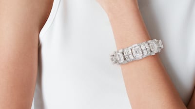 At 141 carats, the 1975 white diamond bracelet by Harry Winston is part of Christie's Garden of Wonders: A Selling Exhibition of Exceptional Jewels. All photos: Christie's
