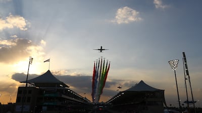 General view during an air display before the race. Reuters