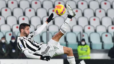 Juventus’ Rodrigo Bentancur in action during the Italian Serie A soccer match Juventus FC vs Udinese Calcio at the Allianz Stadium in Turin, Italy, 15 January 2022. EPA / ALESSANDRO DI MARCO
