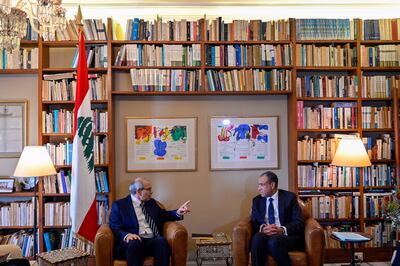 Lebanese Prime Minister-designate Nawaf Salam meets with Egyptian Foreign Minister Badr Abdelatty in Beirut. EPA
