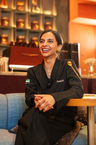 Emirati chef Asayel Mohamed Almarzooqi's limited-edition menu reimagines Emirati hospitality through dishes inspired by the tradition of fuwalah. Photo: Shalwa