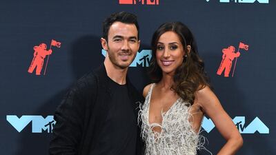 Kevin Jonas and wife Danielle Jonas at the MTV Video Music Awards on Monday, August 26. AFP