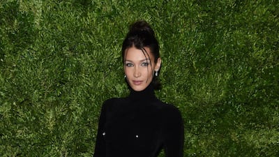 Bella Hadid wearing Alexander Wang at the CFDA / Vogue Fashion Fund 2019 Awards. AFP